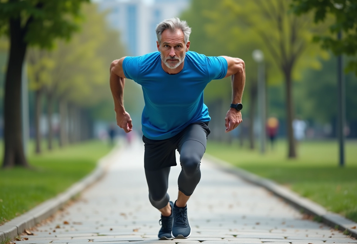 Homme en mouvement lors d