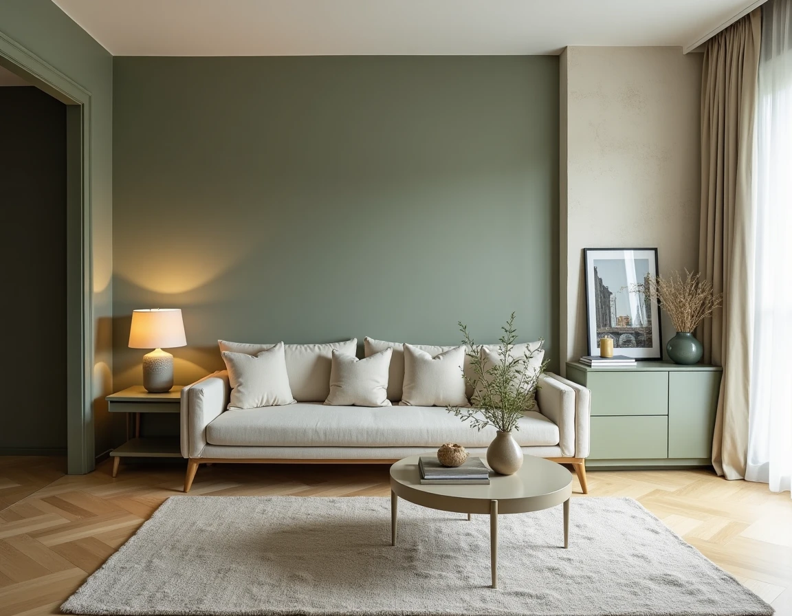 Salon rénové par une agence de décoration à Lille illustrant un projet haut de gamme avec finitions contemporaines